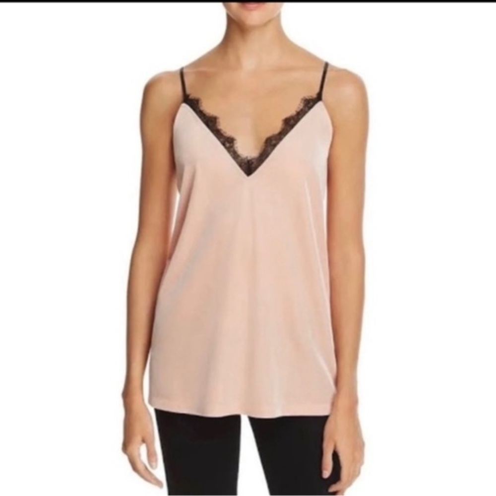 French Connection Blush and Black Lace Cami